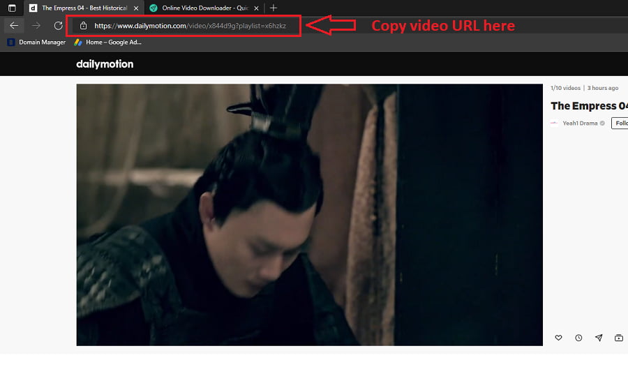 How to download Dailymotion videos - Step 1