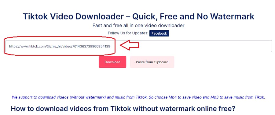 How to download tiktok video - Step 2